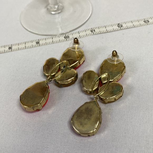 Vintage 80’s hot pink and yellow rhinestone earrings - Picture 8 of 8